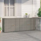 Vrtni ormaric za pohranu sivi 198x55,5x80 cm od poliratana