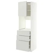 METOD / MAXIMERA Vis.el.pecn. s vratima/3 fioke, bela/Aspudden svetlosiva, 60x60x200 cm