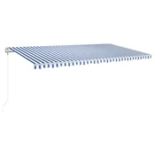 Vidaxl Avtomatsko zložljiva tenda 600x350 cm modra in bela
