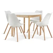 MARSTRAND O110 sto bela + 4 KASTRUP stolice bela