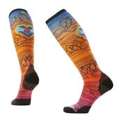 Smartwool Ski Zero Cushion Geo Peaks Print OTC podkolienky, orange rust (XL)