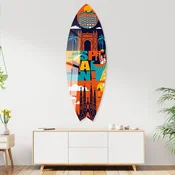 WallXpert dekorativna daska za surf od pleksiglasa Mvsf54L, ilustracija Španije sa Sagradom Familijom i Trijumfalnom kapijom, 50 x 100 cm