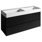 FILENA Vanity Unit 118x51,5x43cm, black matt strip - Črna - 118x51,5x43 cm - Sapho - FILENA - 24 - MDF/vener - 1180 - 515 - 430 - 14