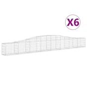 Vidaxl Obokane gabion košare 6 kosi 400x30x40/60 cm pocinkano železo
