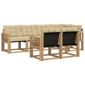 Set vanjskih sofa s jastukom 7 pcs Bijela i bež