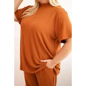 Kesi 3-piece womens Plus Size set camel