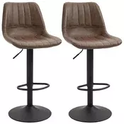 Homestar Set barskih stolov nastavljiva višina 43x495x91-111 cm rjava
