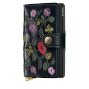 Usnjena denarnica Secrid STITCH FLORAL črna barva