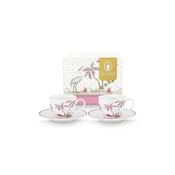 Komplet skodelic in krožnikov za 2 osebi. Pip Studio Jolie Dots Gold Pink 120 ml