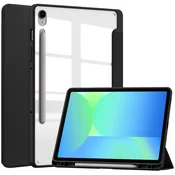 GS Ovitek za Samsung Galaxy Tab S10 FE+ Plus, Smartcase Hybrid, z držalom za pisalo, črn