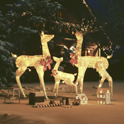 Ukrasna božicna obitelj sobova zlatna 201 LED žarulja