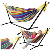 Okvir za visečo mrežo 250 cm + viseča mreža 200x120 (do 200 kg) - pisan
