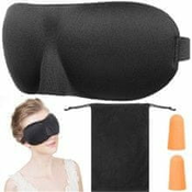 Iso Trade Maska za spanje 3D + čepki za ušesa Black ISO