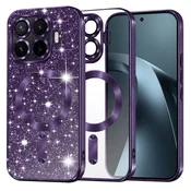 TPU gel ovitek Techsuit Luxury Glitter MagSafe za Xiaomi 17T Pro - deep purple