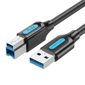 USB 3.0 A to B ispisni kabel Vention COOBF 2A 1m crni PVC