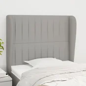 Vidaxl vidaXL Vzglavnik s krilci svetlo siv 93x23x118/128 cm blago