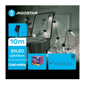 Aigostar - LED solarni  lanac 20xLED/8 funkcija 11,5m IP65 hladna bela