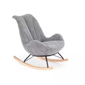 Stolica za ljuljanje Houston 2099 (Siva) 100x58x100cm, Siva, Crna, Svijetlo smeđa, Tkanina, Metalne, Drvene