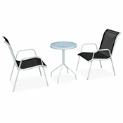 vidaXL vidaXL Balkonska garnitura jeklo in tekstil 50x71 cm črne barve