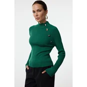 Trendyol Green Button Detailed Thin Knit Sweater