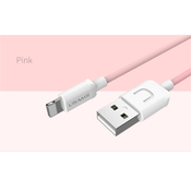 USAMS podatkovni kabel U2 SJ097 Lightning 2A dožina 1 m QC - roza
