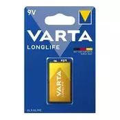VARTA LONGLIFE alkalna baterija dugog vijeka trajanja 6LR61, 1 komad/pakiranje M070110