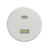 Reblig - Retro USB uticnica A+C bez okvira, keramicka bela