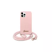 Guess Futrola za iPhone 12/12 Pro Pink Metal Logo Cord ( GSM117990 )