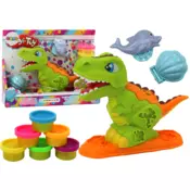slomart Set plastelina LEAN TOYS 'Dinozaver', 6 barv, kalupi delfin, lupina