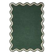 Temno zelena ročno tkana preproga iz mešanice volne 160x230 cm Rivo Wool – Flair Rugs