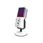 INF USB RGB kondenzatorski mikrofon za PC, plug-and-play, 3.5mm vtič White, (5000289880)