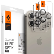 SPIGEN OPTIK.TR ”EZ FIT” CAMERA PROTECTOR 2-PACK IPHONE 14 PRO / PRO MAX / 15 PRO / PRO MAX NATURAL TITANIUM (AGL07163)