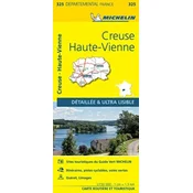 Creuse, Haute-Vienne - Michelin Local Map 325
