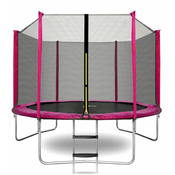 aGa SPORT TOP Trampolína 250 cm Pink + ochranná síť + žebřík