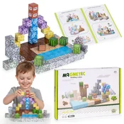 Magnetni set gradbenih kock Kamen - 88 delov