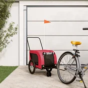 Vidaxl vidaXL Kolesarska prikolica za hišne ljubljenčke, oxfordsko blago in železo