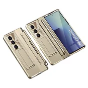 GS Ovitek s stojalom za Samsung Galaxy Z Fold7 5G z zaščito tečajev, steklom in pisalom - zlat
