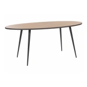 Miza Berwyn 2251 Temen les, Črna, 76x90x180cm, MDF plošča, Kovina