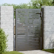 vidaXL vidaXL Vrtna vrata Črna 110 x 130 cm Prašno lakirano jeklo, (5000301082)