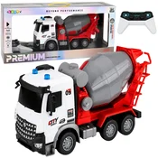 slomart RC mešalec betona Lean Toys, premična mešalna posoda, luči, 1:14