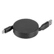 Uvlacivi USB kabl FURIO 2u1 240W – PD/ aluminijumsko kucište/ 1 m/ crni