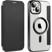 Overboard Ovitek za iPhone 13 z zapiranjem, RFID denarnica MagSafe z zaščito kamere, črn