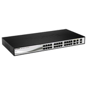 D-Link DGS-1210-28P L2/L3 Smart+ PoE stikalo, 24x GbE PoE+, 4x RJ45/SFP, PoE 193W