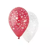 Balon, 30 cm, srčki, 10 kosov
