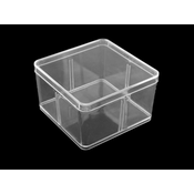Plastična škatla / škatla s pokrovom 9,5x9,5x5,5 cm - prozorna