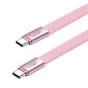 TB Kabel USB-C v USB-C 1m, ploščati, puder roza
