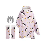 Svilanit Deka s kapuljacom i rukavima, 100% poliester, Winter Pengu
