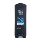 Dove Men + Care Hydrating Clean Comfort vlažilen gel za prhanje za telo, obraz in lase 250 ml za moške