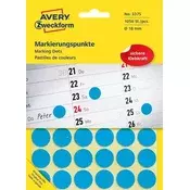 Oznake, 18 mm, okrugle, AVERY ZWECKFORM, plave, 1056 oznaka po pakiranju 3375