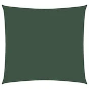 Vidaxl Senčno jadro oksford blago kvadratno 2,5x2,5 m temno zeleno